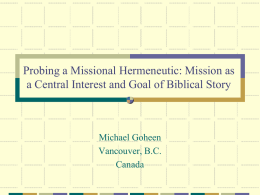 Probing a Missional Hermeneutic