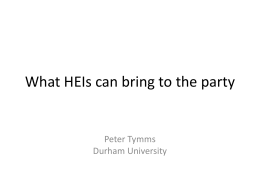Peter Tymms` morning presentation slides