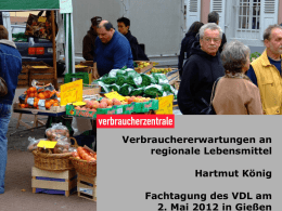Verbrauchererwartungen an regionale Lebensmittel