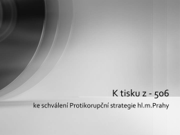 Protikorupční strategie Hl. města Prahy
