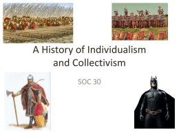 A History of Individualism and Collectivism