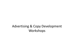 Advertising & Copy Development Workshops