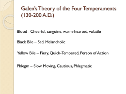 Galen`s Theory of the Four Temperaments (130