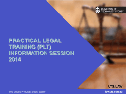 (plt)? - University of Technology, Sydney