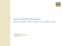 Legal and Tax Issues of Cause-Related Marketing