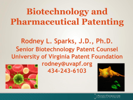 Rodney Sparks (UVa Patent Foundation)