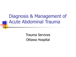 Diagnosis & Management Of Acute Abdominal Trauma