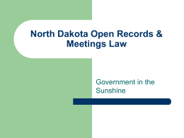 North Dakota Open Records & Meetings Law