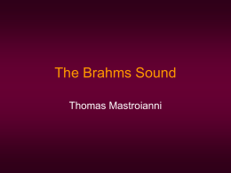 The Brahms Sound - Thomas Owen Mastroianni