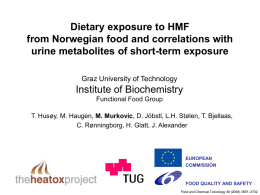 Dietary exposure to 5-hydroxymethylfurfural from Norwegian food
