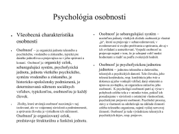 Psychológia osobnosti