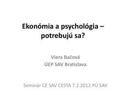 Ekonómia a psychológia
