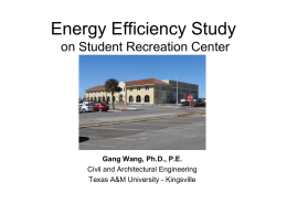 Energy Efficiency Study on Recreation Sport Center