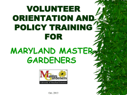 MARYLAND COOPERATIVE EXTENSION