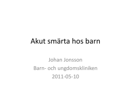 Barn - smärta, Johan Jonsson