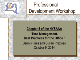 Power Point - Chapter 5 of the NYSAAA