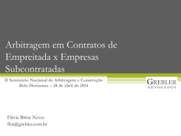 Arbitragem em Contratos de Empreitada x Empresas - Crea-MG