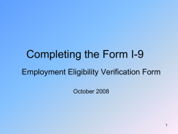 Completing the Form I-9