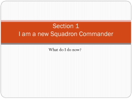 I am a new Squadron Commander-What do I do now?