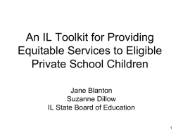 An IL Toolkit for Providing Equitable Services to Eligible Private