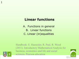 B. Linear Functions
