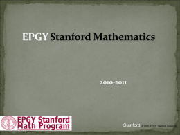 EPGY Stanford Mathematics