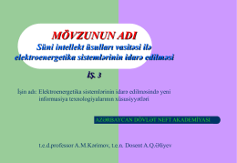 Elekt shebekeleri - Azərbaycan Dövlət Neft Akademiyası