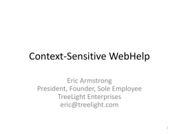 Context-Sensitive WebHelp