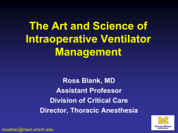 The Art and Science of Ventilator Management