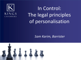 Legal Principles of Personalisation
