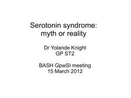Yolande Knight serotonin syndrome presentation BASH meeting