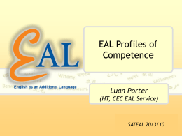 EAL Profiles of competence Edinburgh