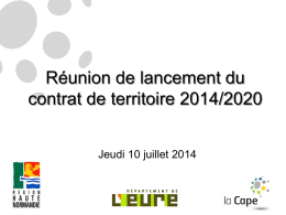 La présentation du contrat d`agglomération 2014/2020