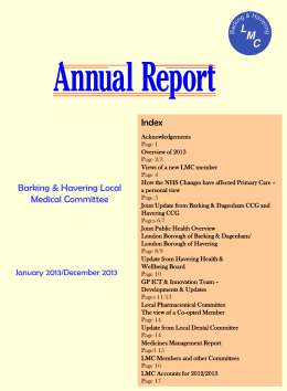 Annual Report 2013 - Barking & Havering LMC