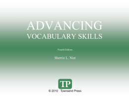 Advanced Vocabulary ch 2