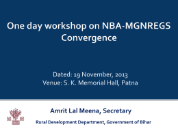 NBA - MGNREGS convergence - Department of Rural Development