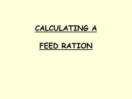 Ration formulation