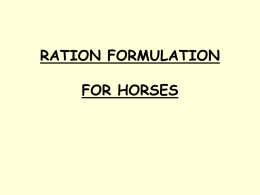 Ration formulation for horses - NW 14-19