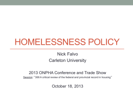 Presentation - The Homeless Hub