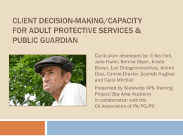 Client Decision-Making/Capacity for Adult Protective Services