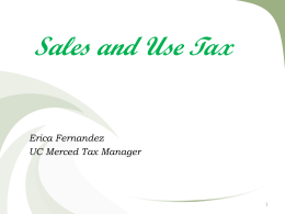 Sales and Use Tax