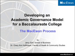 GDeveloping an Academic Governance Model for a Baccalaureate