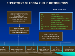 secretary - Department of Food & Public Distribution