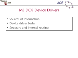MS DOS Device Drivers
