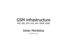 GSM infrastructure MSC, BSC, BTS, VLR, HLR, GSGN, GSSN