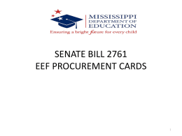 EEF Procurement Card - Mississippi Department of Education
