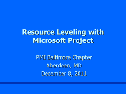 Resource Leveling Presentation