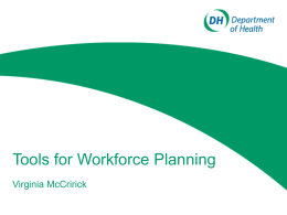 Tools for Workforce Planning (ppt - 163Kb)