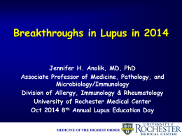 Breakthroughs in Lupus in 2014 - University of Rochester Medical