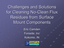 Challenges and Solutions for Cleaning No-Clean Flux - AAT